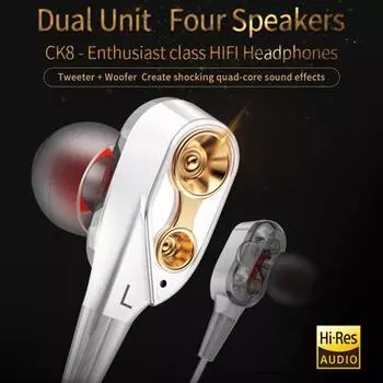 Магнитные проводные наушники с микрофоном с функцией шумоподавления, высокая четкость звука, сверхлегкие внутриканальные наушники эргономичного дизайна, спортивные вкладыши серебряный