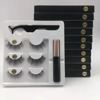 Магнитные ресницы 3D норковые ресницы для макияжа Магнитные ресницы Подводка для глаз Набор пинцетов Натуральные накладные ресницы Короткие искусственные ресницы Set 15