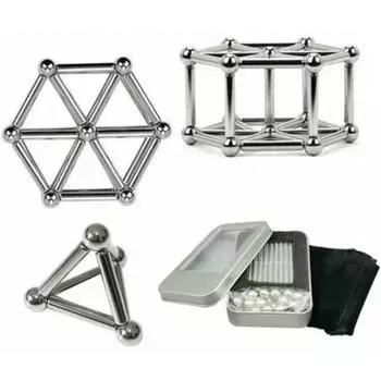 Магнитные шарики палочки игрушка образовательная обучающая тренировка мозга безопасный магнит строительные палочки серебро