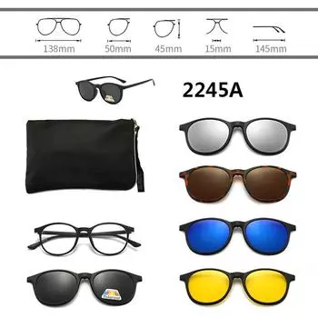 Магнитные солнцезащитные очки высокого качества, многофункциональные оптические 6 в 1, поляризационные мужские очки для вождения, магнитные очки, солнцезащитные очки, ювелирные аксессуары 9010A