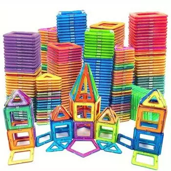 Магнитные строительные блоки DIY Магнитные игрушки, Игрушки Строительные наборы Игрушки, Обучающие развивающие магнитные игрушки, Магнитные плитки 28pcs разноцветный