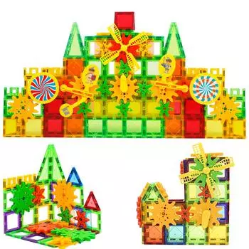 Магнитные строительные блоки для детей, обучающие инженерные строительные игры, набор игрушек, шестеренки, магниты, плитки для обучения детей