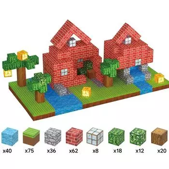 Магнитные строительные блоки Монтессо STEM Образовательные Сенсорные игрушки для детей Мальчиков Девочек DIY Магнитный кубик Подарок Boxed
