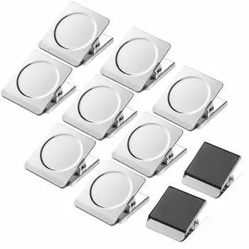 Магнитные зажимы Andexi, магниты на холодильник, набор из 10 магнитных зажимов из нержавеющей стали, офисные принадлежности, школьные принадлежности, крючки-зажимы, подходящие для карт