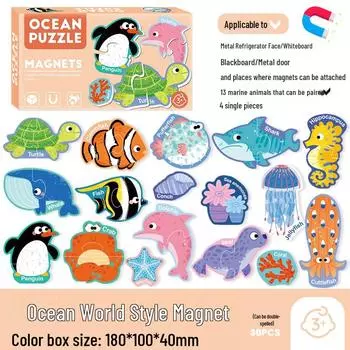 Магнитный 3D пазл с животными и цифрами для раннего развития