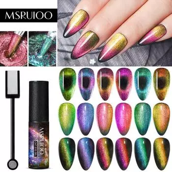 Магнитный 5D кошачий глаз лак для ногтей лазерный лак для ногтей эффект звездного неба замочить от УФ-гель