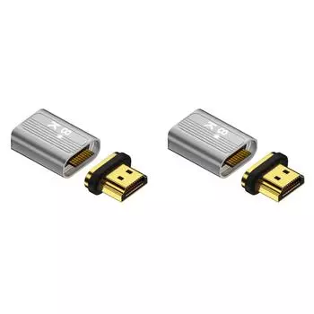 Магнитный адаптер 2.1, совместимый с 8K HDMI (Серебряный женский и мужской прямой тип) Q