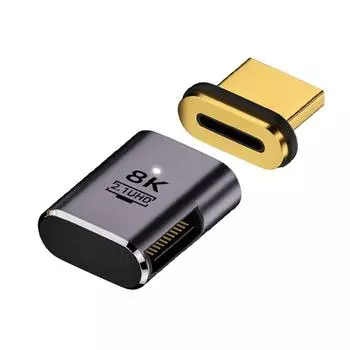 Магнитный адаптер 2.1, совместимый с 8K HDMI(Фиолетовый женский и мужской локоть типа C) БЭС