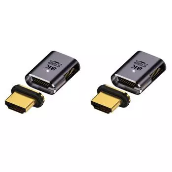 Магнитный адаптер 2.1, совместимый с 8K HDMI (Фиолетовый женский и мужской локоть типа D)