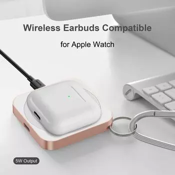 Магнитный адаптер для зарядного устройства, зарядная станция с карабином, беспроводная зарядная док-станция 8PIN+Type-C для Apple Watch 9 8 7/iPhone 15 14