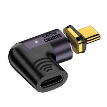 Магнитный адаптер USB-C Зарядное устройство типа C Преобразователь M/F PD 140 Вт Зарядка 40 Гбит/с Передача данных 8K60 Гц для видеоустройств TypeC