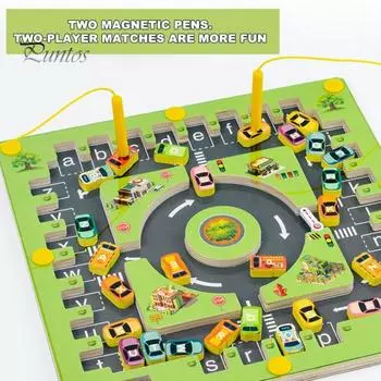 Магнитный алфавит, лабиринт, парковочная игра, малыши, деревянная доска для сопоставления букв, дошкольники, развивающие мелкую моторику, игрушки для мальчиков 1 Set