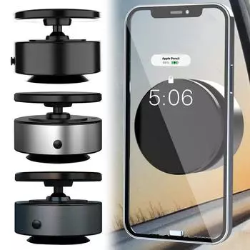 Магнитный автомобильный держатель для мобильного телефона, вращающийся на 360°, автомобильный вакуумный держатель для телефона, вакуумный держатель для мобильного телефона с присоской для телефона чёрный