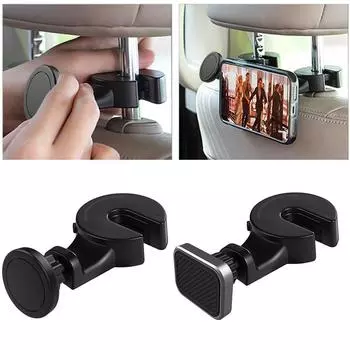 Магнитный автомобильный держатель для телефона, крючок для подголовника заднего сиденья, универсальный автомобильный держатель для iPad и iPhone, подставка Ma A6W7 black-One-size