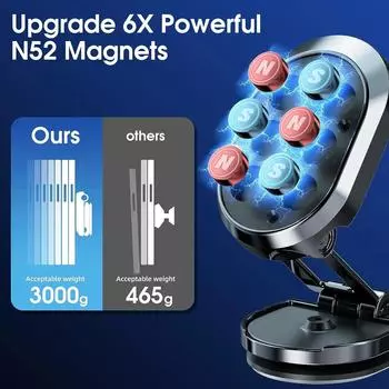 Магнитный автомобильный держатель для телефона, магнитная подставка для смартфона, поддержка сотового GPS в автомобиле для iPhone 15 14 13 12 11 Xiaomi Samsung серебряный