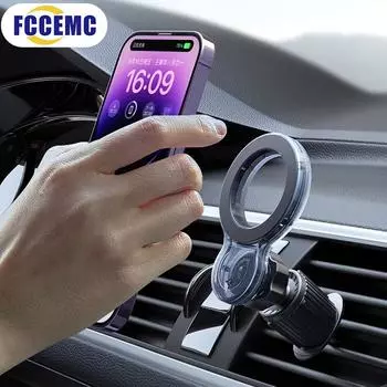 Магнитный автомобильный держатель для телефона MagSafe для автомобильного воздуховода, крепление для мобильного телефона для iPhone, Samsung, Xiaomi, подставка для телефона на автомобильном воздуховоде чёрный