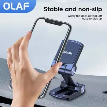 Магнитный автомобильный держатель для телефона Olaf, складной мобильный магнит, автомобильная поддержка GPS для iPhone 13, 12, Samsung, Xiaomi, Huawei, автомобильный держатель magsafe чёрный