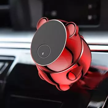 Магнитный автомобильный держатель для телефона, подставка с милым медведем для смартфона, вращающийся на 360° GPS, держатель из сплава для телефона с поддержкой GPS CHINA чёрный