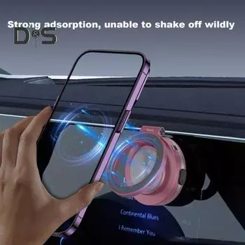 Магнитный автомобильный держатель для телефона с электрической вакуумной присоской, вращающееся на 360 градусов крепление для телефона, устойчивая портативная подставка для телефона на присоске розовый