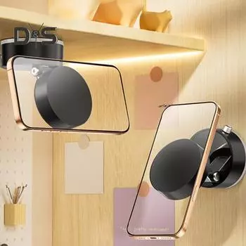 Магнитный автомобильный держатель для телефона с вакуумной присоской, двухсторонний держатель для телефона, безопасное крепление для смартфонов во время вождения для спортзала в автомобиле чёрный