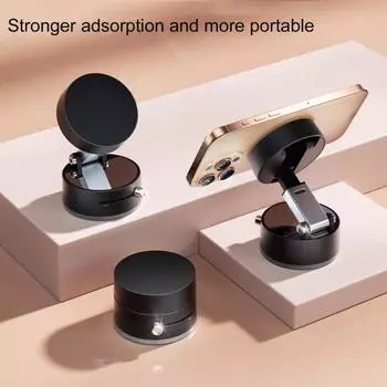 Магнитный автомобильный держатель для телефона с вакуумной присоской, двухсторонний держатель для телефона, безопасное вождение чёрный