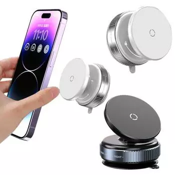 Магнитный автомобильный держатель для телефона с вращением на 360 градусов, сильное магнитное крепление на присоске для iPhone 16/15/14/13/12, держатель для телефона с функцией громкой связи для зеркала в спортзале автомобиля чёрный