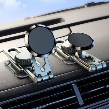 Магнитный автомобильный держатель для телефона, складной автомобильный держатель для телефона, универсальный магнитный держатель для смартфона для iPhone Samsung чёрный