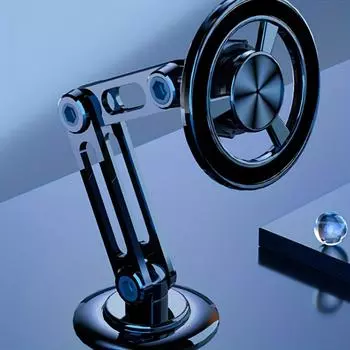 Магнитный автомобильный держатель для телефона — совместимый, вращающийся и складной дизайн с высокопрочным держателем из алюминиевого сплава для надежной поддержки навигации black pcs*1