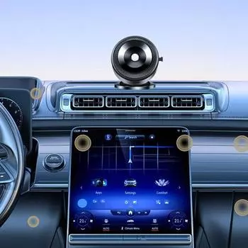 Магнитный автомобильный держатель для телефона Yousheng, вращающийся на 360 градусов, вакуумный магнитный держатель для мобильного телефона с беспроводной зарядкой для автомобиля, спортзала, кухни чёрный