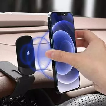 Магнитный автомобильный держатель для телефона, зажим для панели заднего вида, универсальная подставка для мобильного телефона, магнитный кронштейн для HUD, автомобильные GPS-держатели чёрный