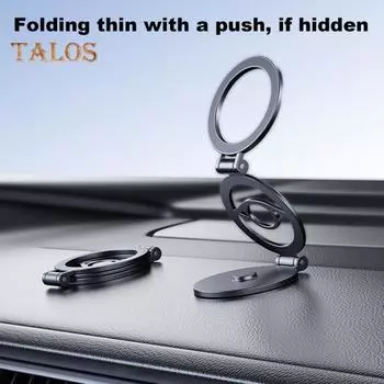 Магнитный автомобильный держатель с вращением на 360 градусов, универсальная подставка для смартфона MagSafe, складное универсальное автомобильное крепление чёрный