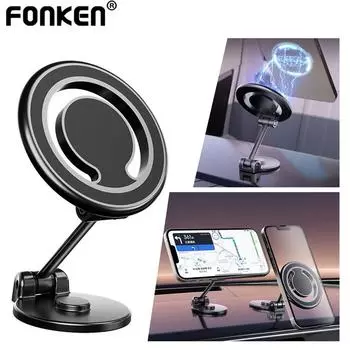 Магнитный автомобильный держатель телефона Fonken для универсального магнитного автомобильного крепления Magsafe, подставка с GPS, кронштейн для мобильного телефона чёрный