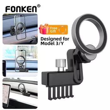 Магнитный автомобильный держатель телефона Fonken Magsafe для Tesla Model 3 Model Y, универсальная подставка для сотового телефона с сильной магнитной ручкой