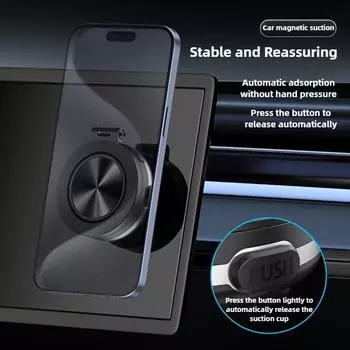 Магнитный автомобильный держатель-вакуумная присоска, вращающийся на 360°, универсальный кронштейн для мобильного телефона, регулируемая подставка для кухни, зеркала, спортзала чёрный