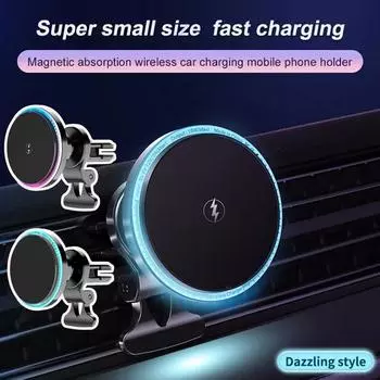 Магнитный беспроводной держатель для автомобильного зарядного устройства для Macsafe Max Pro Fast 2A Wireless 15W 14 Mount C W6D6 blue-6.4*3.3cm