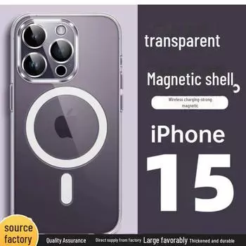 Магнитный беспроводной прозрачный чехол Magsafe для iPhone 14 Pro Max с поддержкой Apple 12 и 15 Plus. IP 14 6.1