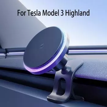 Магнитный беспроводной зарядный держатель для автомобиля Tesla Model 3 Highland Fast Wireless Charging Mount Smartphone Car Charger для iPhone