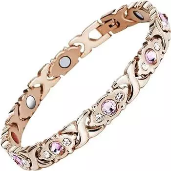 Магнитный Биоэнергетический Титановый Браслет для Девочек Женщин Розовое Золото