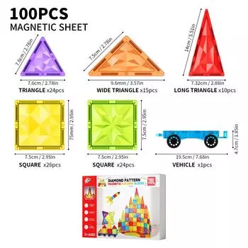 Магнитный блок с цветным окном, детский магнитный блок-головоломка, сборка детского пазла, игрушки для мальчиков и девочек