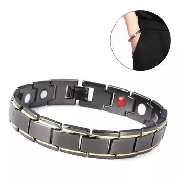Магнитный браслет, черное золото, германий, снимает усталость, уменьшает лучевую терапию, браслет