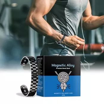 Магнитный браслет для простаты успокаивает и улучшает кровообращение, повышает функциональность и укрепляет здоровье, Health Ring. One Size чёрный