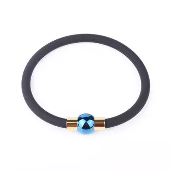 Магнитный браслет из нержавеющей стали, модный, легко надевать и снимать, роскошный дизайн, настоящий дизайн с шариком, можно носить, полностью синий [FUANNA] антистатический