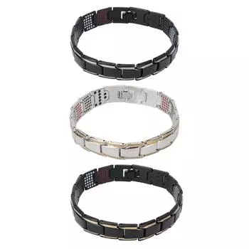 Магнитный браслет из титановой стали для мужчин и женщин, модный браслет для магнитной терапии, ювелирный подарок для части Black Gold Black+Gold