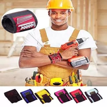 Магнитный браслет с 3 рядами и сильными магнитами для удержания шурупов, гвоздей, сверл. Отлично 1 pc