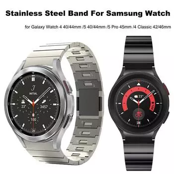 Магнитный быстросъемный ремешок из нержавеющей стали для Samsung Galaxy Watch6 Classic 43 мм 47 мм Watch4/5 Pro 45 мм 40 44 мм 42 46 мм