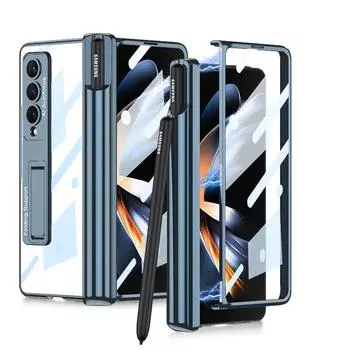 Магнитный чехол-держатель для ручек для Samsung Galaxy Z Fold 4 5g Fold 4, прозрачный чехол, противоударный чехол с пленкой из закаленного стекла for Galaxy Z Fold 4
