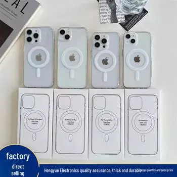 Магнитный чехол для беспроводной зарядки iPhone 13 Pro Max с подушкой безопасности и прозрачным дизайном IP 13 6.1