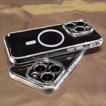 Магнитный чехол для беспроводной зарядки Magsafe для iPhone 14 13 12 11 Pro Max Mini для iPhone X XS XR 8 Plus, прозрачный противоударный чехол iphone 11 чистый