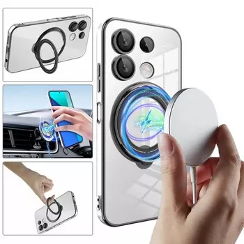 Магнитный чехол для беспроводной зарядки Magsafe для Xiaomi POCO X6 Pro X 6 M6pro 4G C65 F5 X4 Pro X3, NFC-покрытие, бампер, магнитное кольцо, держатель-подставка, чехол POCO X6 PRO 5G зелёный