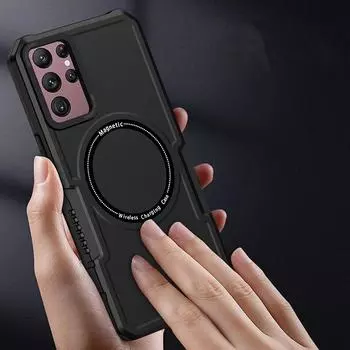Магнитный чехол для беспроводной зарядки Magsafe для Galaxy S21 S22 S23 Ultra Plus S20 S21 Fe 5g, чехол для телефона Samsung Note 20 Ultra Galaxy Note20 Ultra зелёный